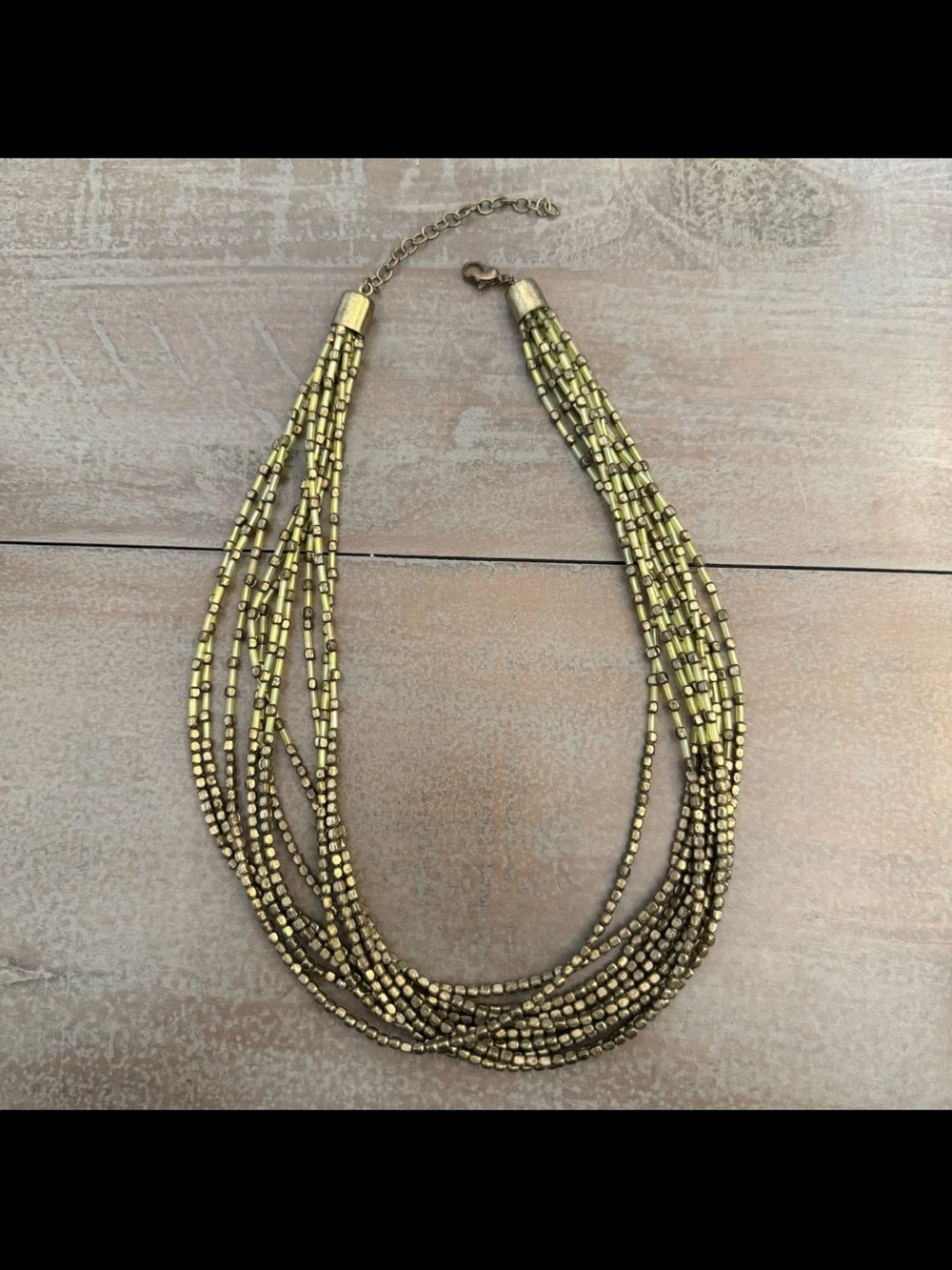 Multi-Strand Gold Bead Necklace - Women's Jewelry
